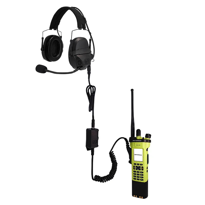 For FCS-TACTICAL AMP Tactical Headset V20 V60 PTT Connects Cable Adaptor Connector Standard KN6 to BAOFENG KENWOOD TYT