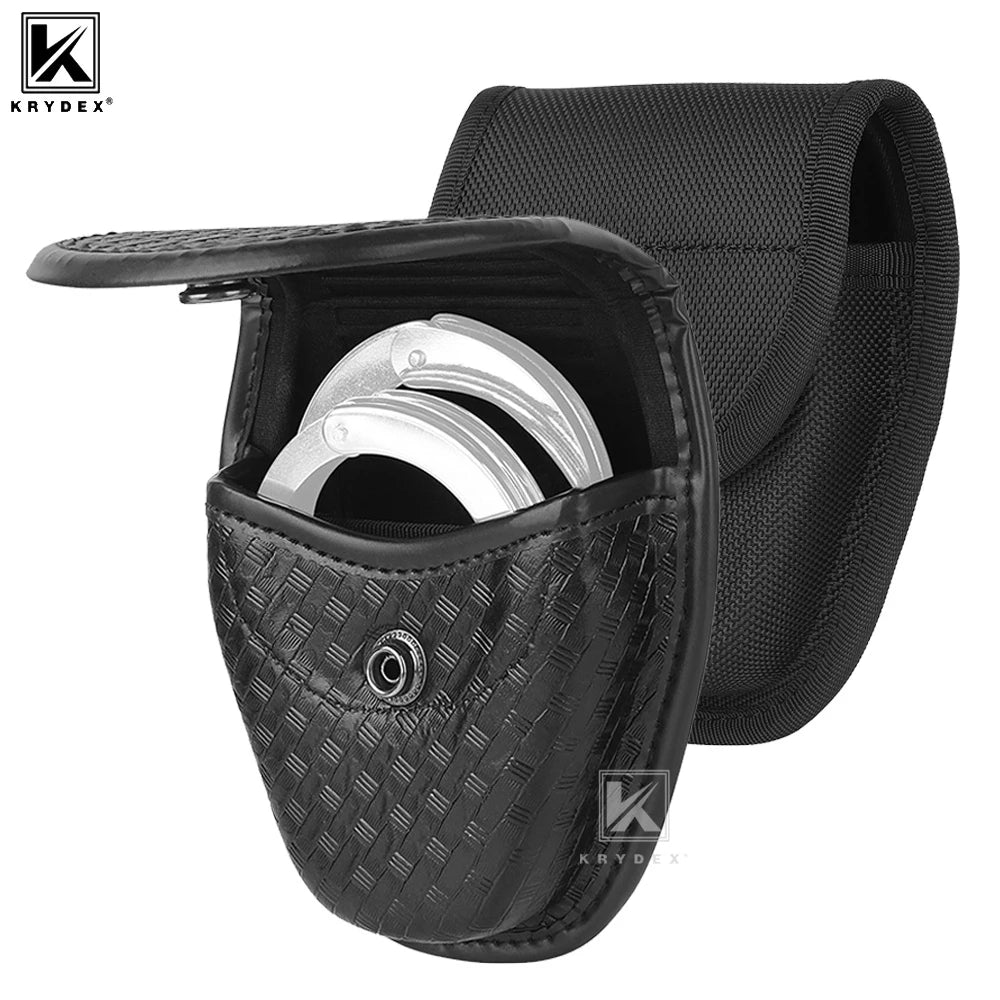 KRYDEX Tactical Double Hidden Snap Handcuff Case Pouch Fits 2” & 2.25” Duty Belt For Law Enforcement & Security Guard Equipment