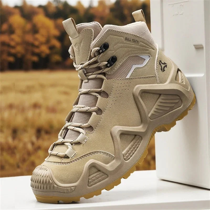 Outdoor Mens Combat Tactical Desert Boots Men Tactical Boots Male Field Hunting Hiking Climbing Training Waterproof Sports Shoes