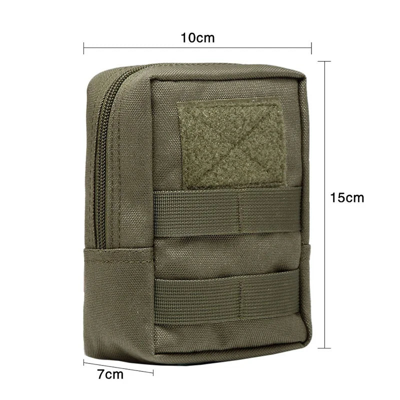 600D Outdoor Waist Bag Molle Pouch Tool Zipper Waist Pack Hungitng Accessory Belt Pouch