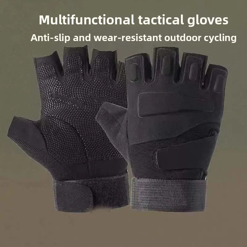 Hot Sale Outdoor Tactical Gloves Sport Gloves Half Finger Men Women Combat Shooting Hunting Fitness Fingerless Gloves