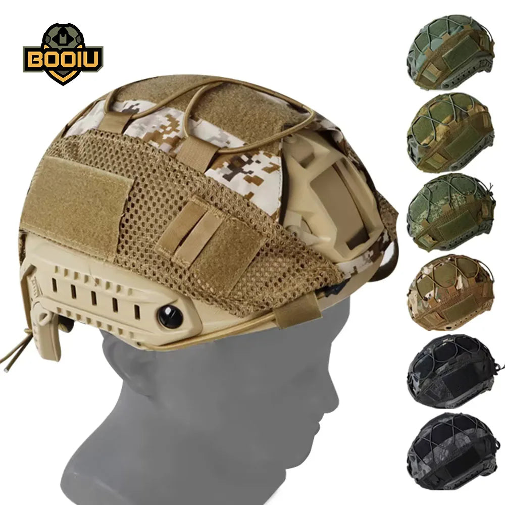 BOOIU Tactical Helmet Cover Outdoor Hunting Stretch Cord Helmet Cover Camouflage Helmet Cover Accessory Without Helmet