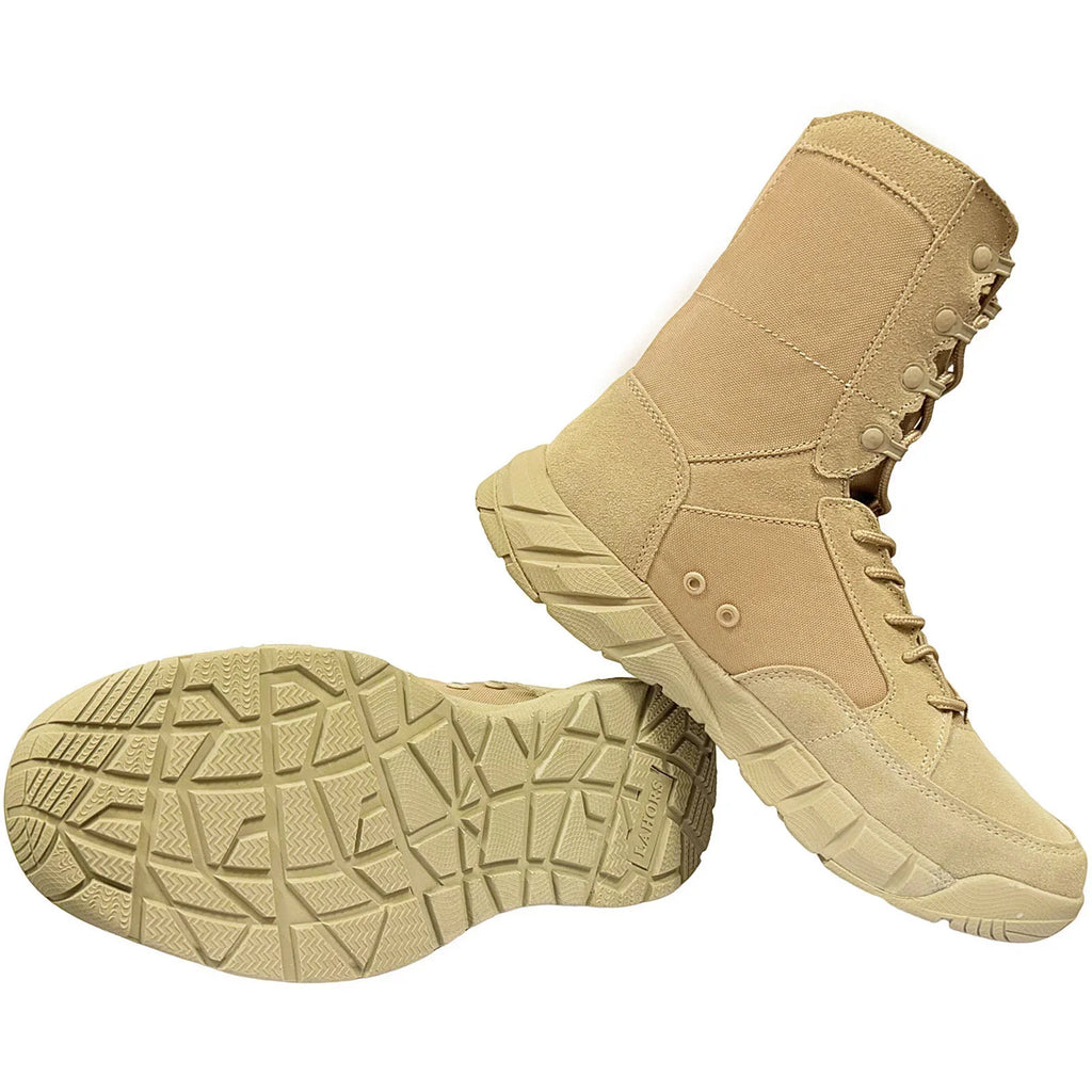 LAHORS® Original Lightweight Man Tactical Boots With Zip Combat Training Lace Up Waterproof Outdoor Hiking Breathable Shoes