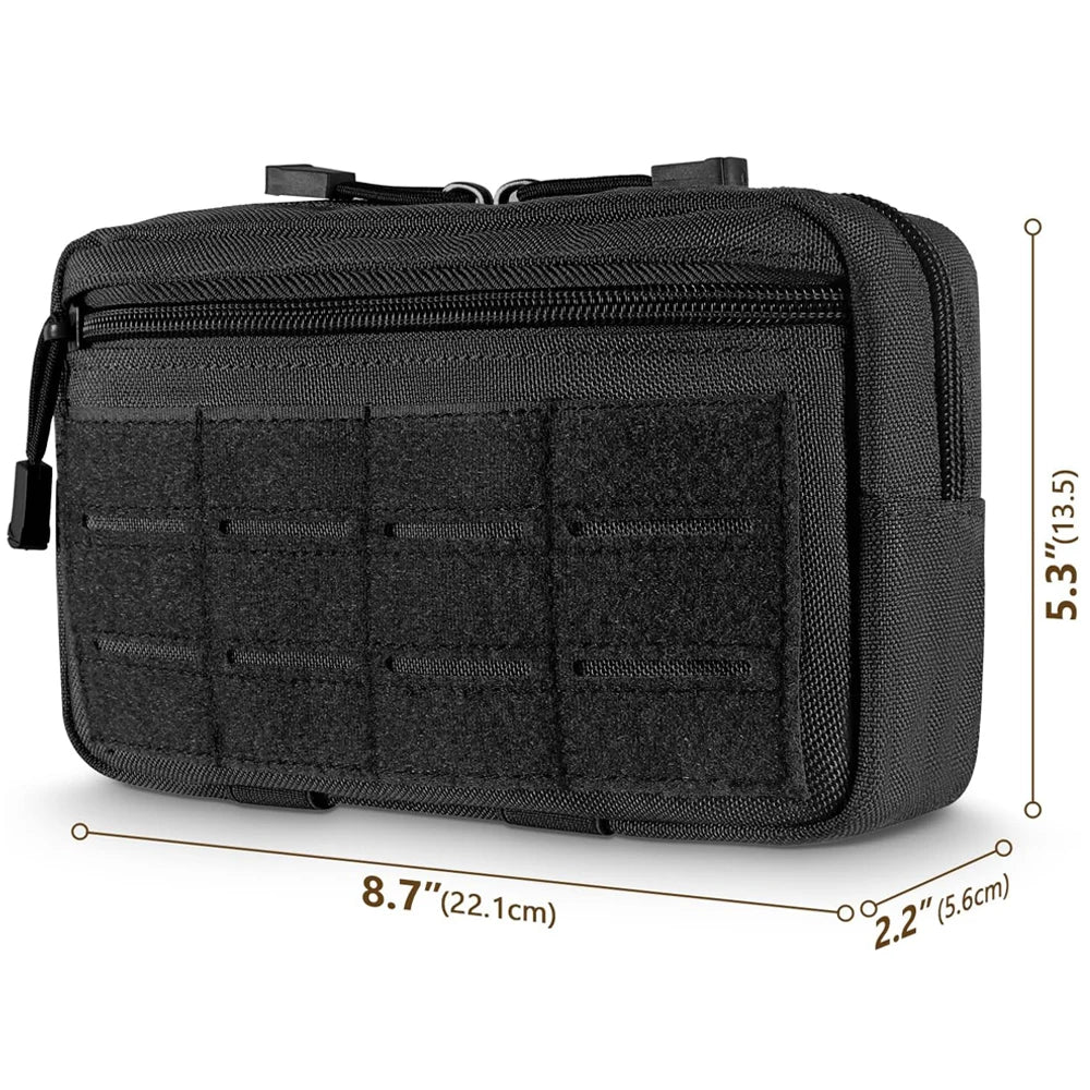 Molle Admin Pouch Utility EDC Tool Pouch Hunting Bag Horizontal Modular Pouch Chest Waist Pack EMT Orgaznier Bag for Outdoors