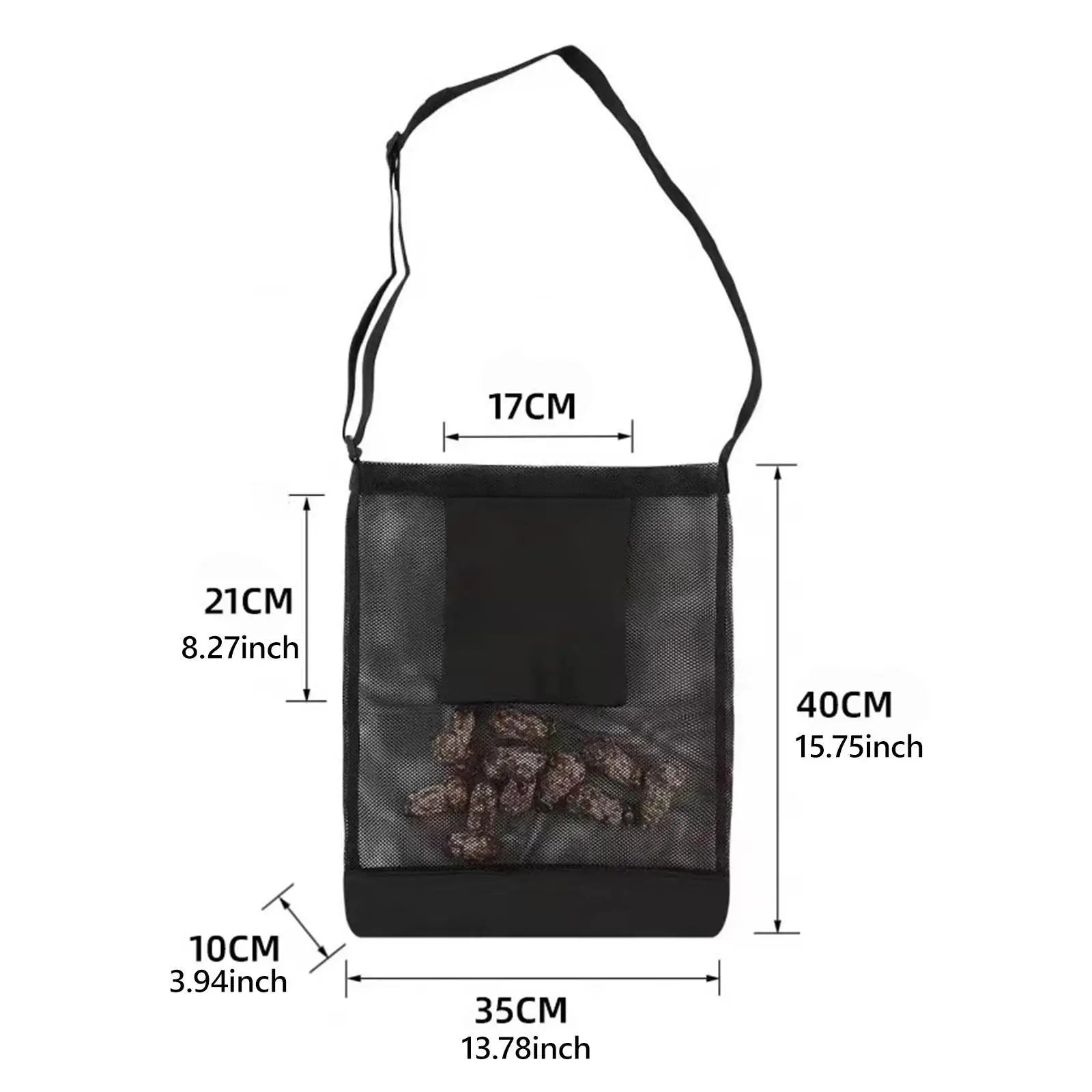 Breathable Picking Pouch Mesh Mini Bag Adjustable Strap Multi Storage Pocket for Outdoor Garden Hiking Lovers