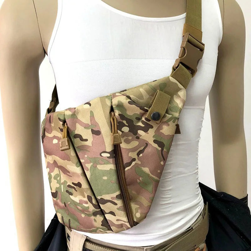 Close-fitting single-shoulder anti-theft bag, messenger chest bag, multi-functional storage bag, outdoor leisure sports waist ba