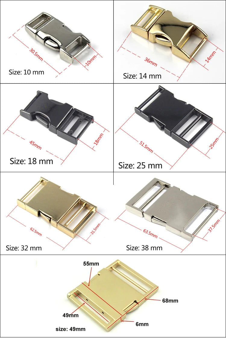 1piece Metal Bag Side Quick Release Buckle Backpack Strap Buckle Closure Clasp for Bag Backpack Strap Parts DIY Accessories