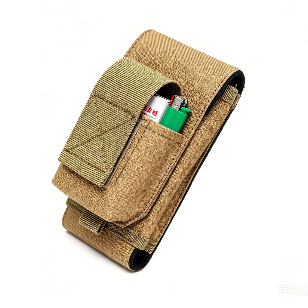 Outdoor Tactical Cell Phone Pouch Cigarette Pouch Holder Waist Pack EDC Cigarette Box Hiking Travel Hunting Accessories