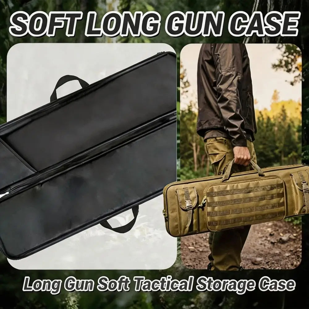 Tactical Rifle Shotgun Range Bag, Soft Padded Long Gun Case Backpack 90cm 120cm with Multiple Mag Pockets & Adjustable Sling