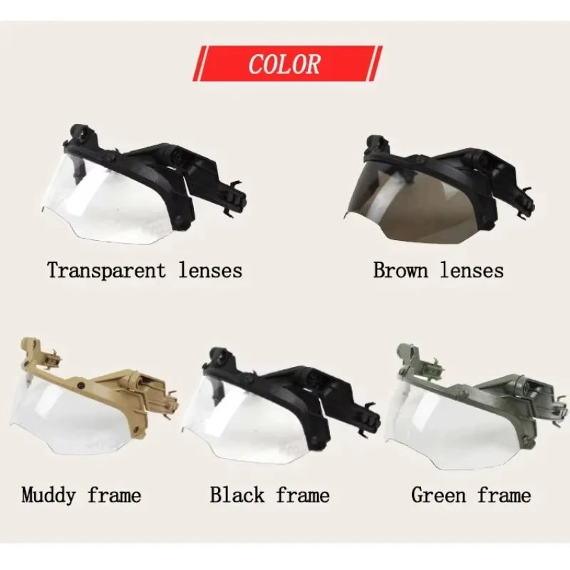 BOOIU Tactical Adjustable Helmet Flip OP Goggles Detachable FAST MICH Helmet Windproof Anti Fog CS Protective Goggles
