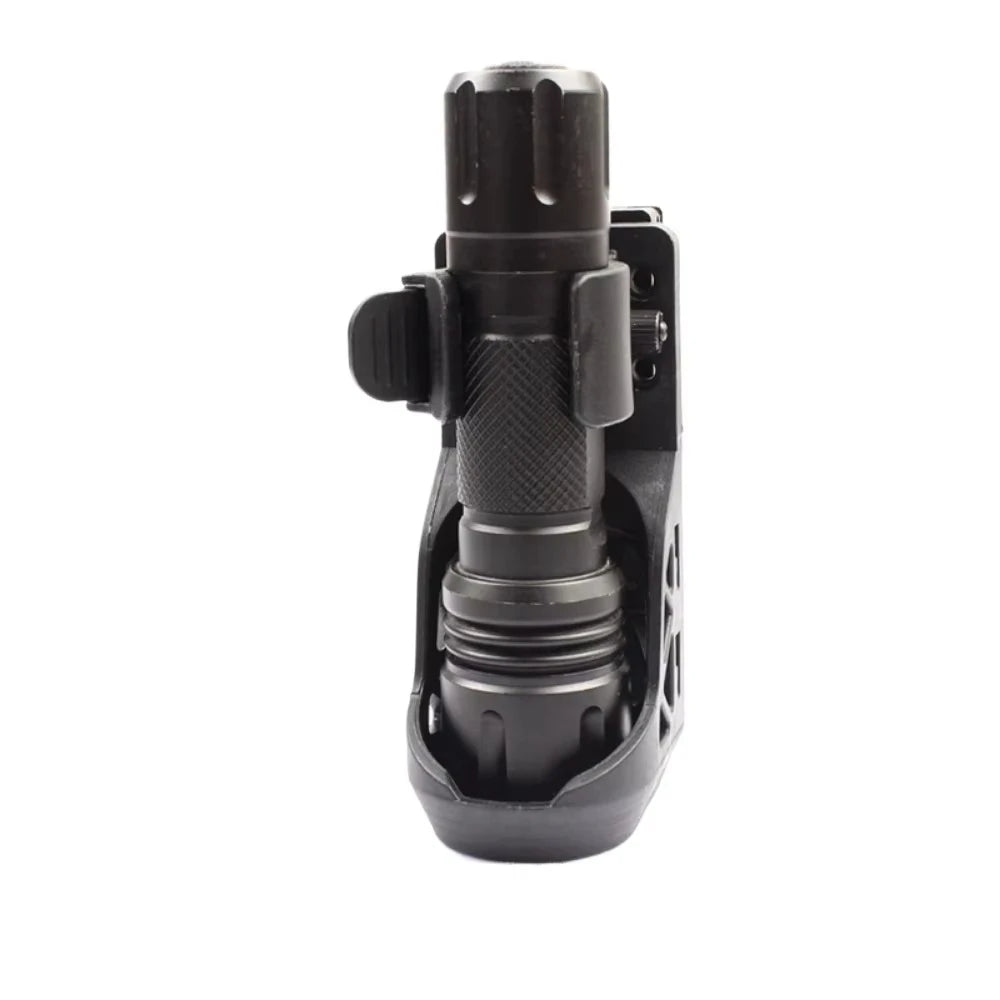 Universal 360° Rotating Tactical Flashlight Sleeve Side Opening with Side Lock System Quick Release Bracket for Outdoor Sports