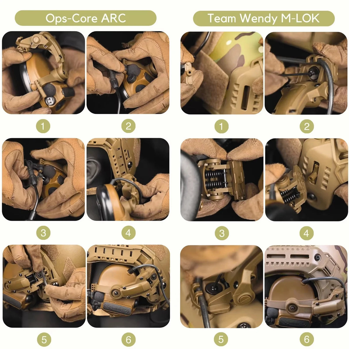 Tactical Helmet Rail Adapter for PELTOR ComTac Airsoft Shooting Accessories Headset Mount Fit Ops Core ARC Wendy MLOK Rail