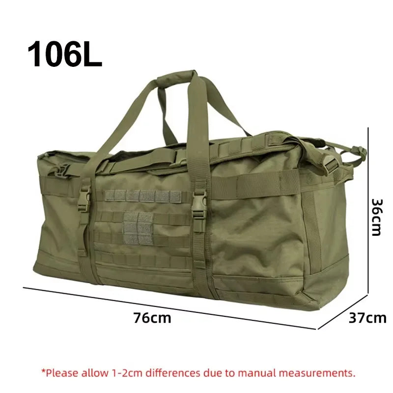 106L 40L Luggage Duffel Bag Camping Backpack Tactical Large Bag Men's Hiking  Mountaineering Trip Utility Gym Weekend Travel Bag
