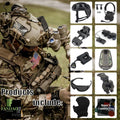 Airsoft Paintball Helmet Tactical Set, GPNVG-18 L4G24 NVG Mount,Communication Headset,Lighting,Wind Goggles for Outdoor Hunting
