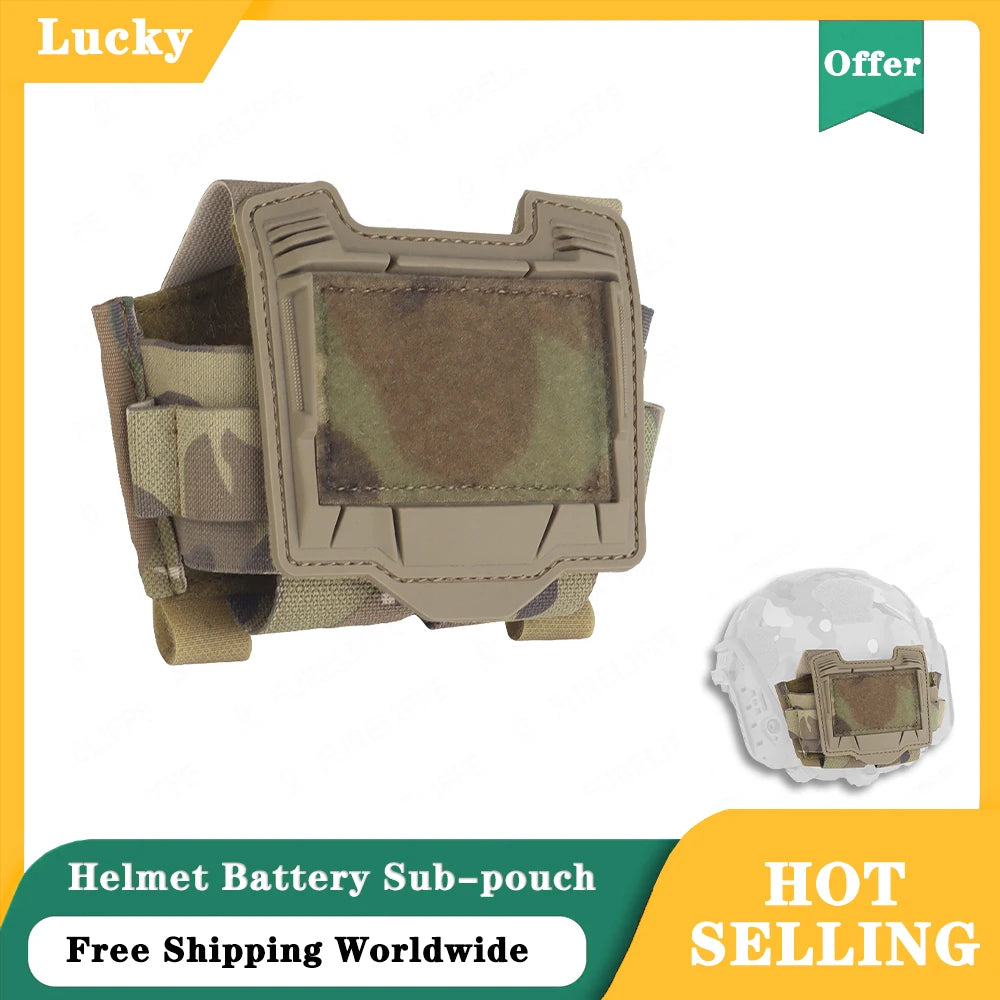 Tactical Helmet Battery Pouch for Battery Box and Compatible Velcro for Hunting and Shooting Helmets