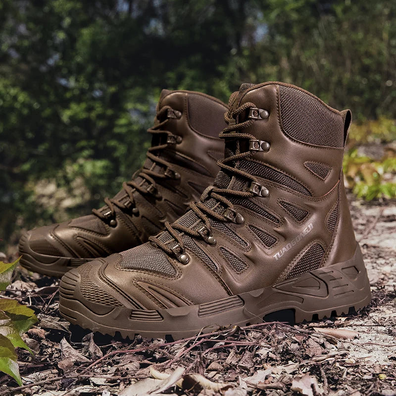 Classic Brand Comfortable High Top Mountain Climbing Boots Top Quality Wearable Hunting Shoe Large Size Outdoor Hiking Shoe