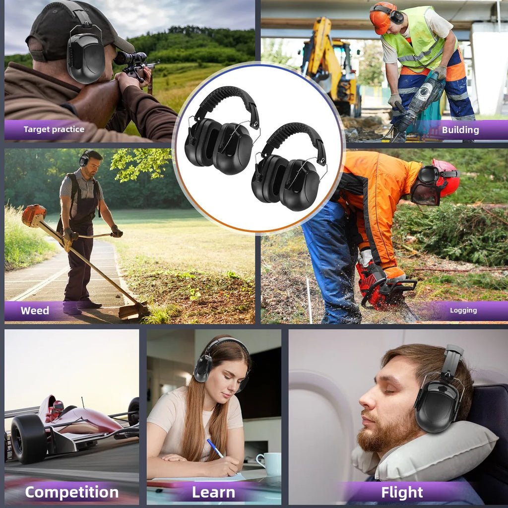 Anti-Noise Head Earmuffs Foldable Ear Protector SNR-35dB For Kids/Adults Study Sleeping Work Shooting Hearing Safe Protection