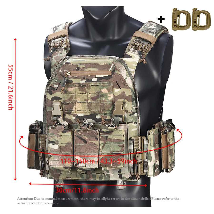 Outdoor multifunctional laser quick release hunting vest, shoulder and waist quick release accessories, reinforced rib design