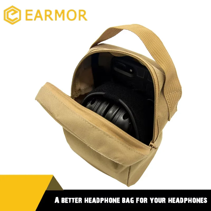 EARMOR Molle Bag Box to Store Tactical Multi-Function Carry, Suitable for Earmuffs M31 M32 M31H M32H Headphones