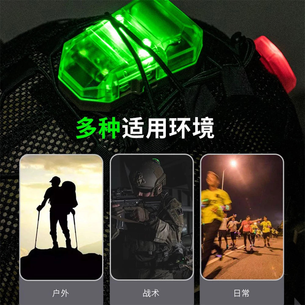Tactical Helmet Light IPX8 Waterproof Shock-Resistant Survival LED Light Multi-Function Strobe Light IR Light for CS Camping