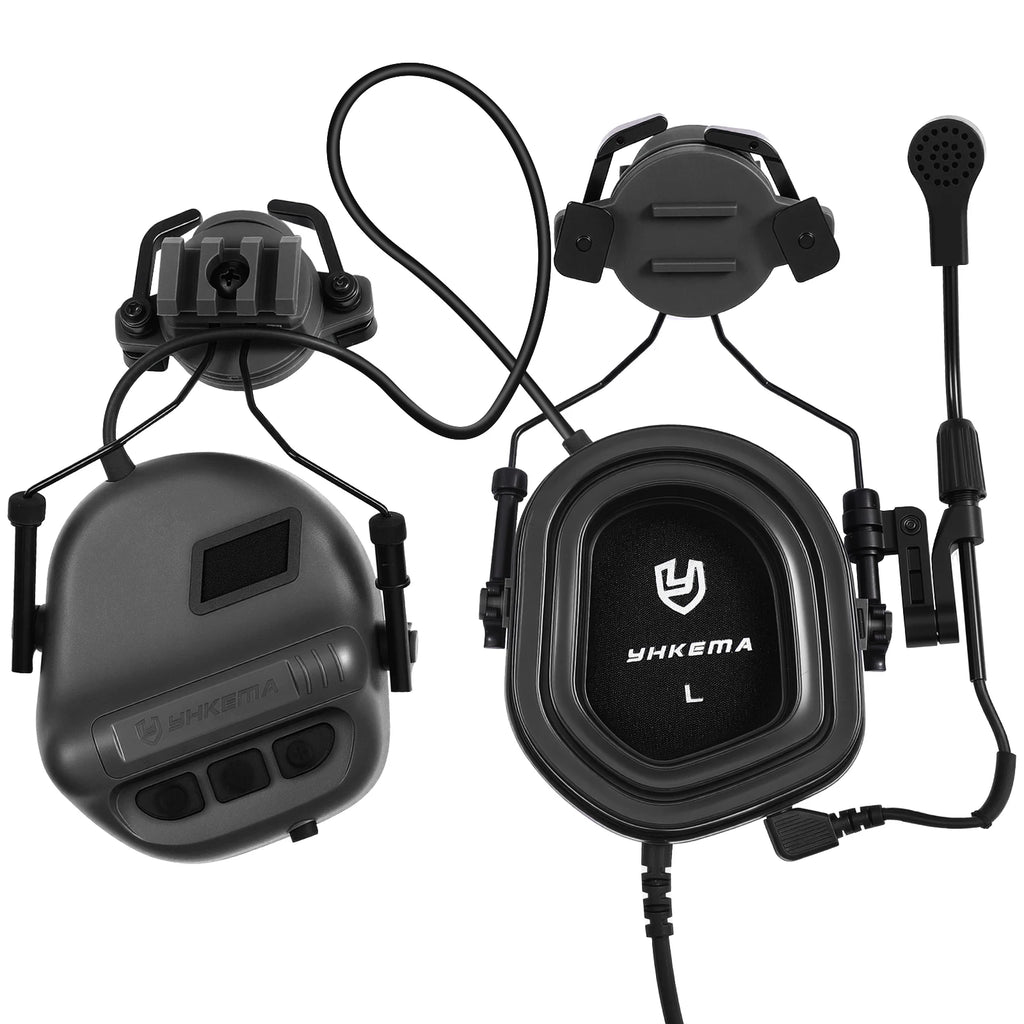 YHKEMA E80 Tactical Electronic Headset, Active Noise Reduction & Sound Amplification Shooting Earmuffs with Microphone