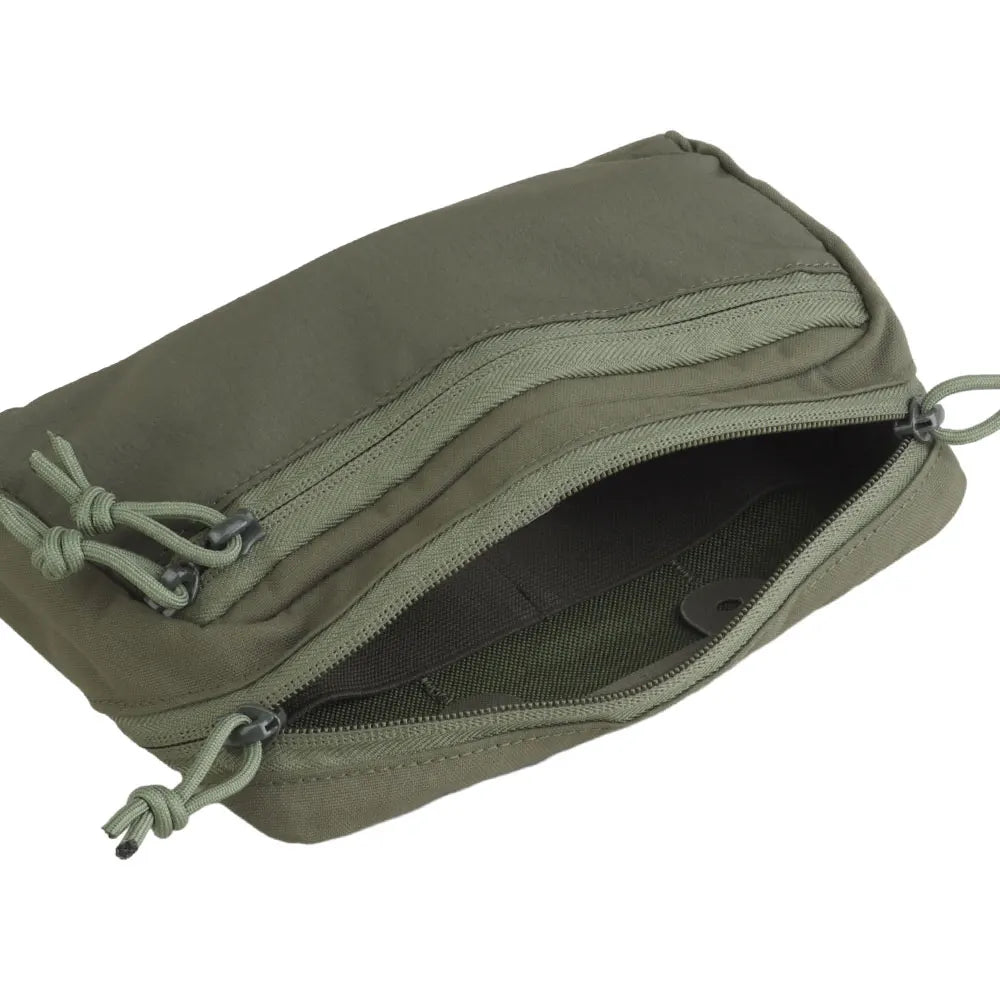 Lightweight Lateral GP Pouch Two-way Zipper Inner Elastic Band MOLLE Fit for Plate Carrier Belt Tactical Hunting