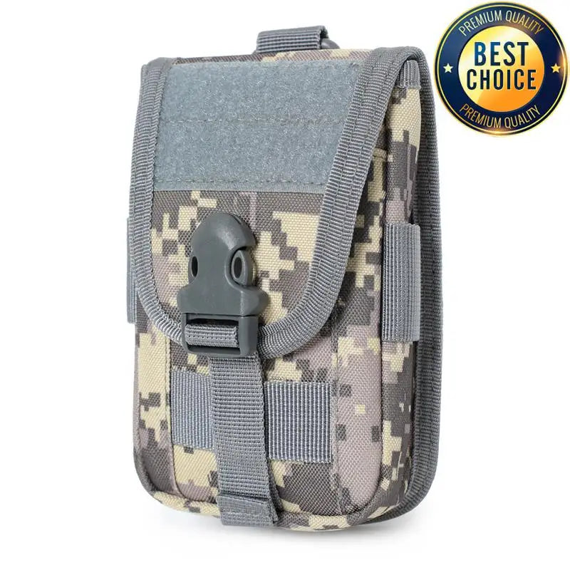 1000D Camo Tactical Running Bag Sports Phone Bag Waist Pocket Double Layer Molle Accessory Power Bank Bag Wallet Pack