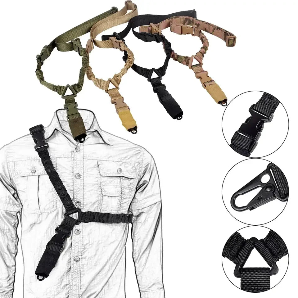 1× Outdoor Tactical Harness Single Point CS Gun Rope Diagonal Anti Slip Safety Rope Tactical Belt for Hunting Sports Accessories