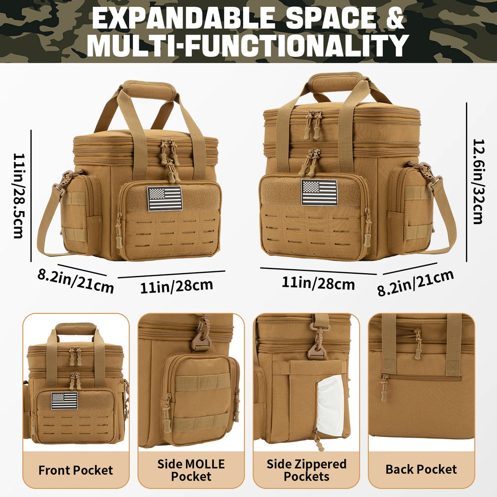 Tactical Lunch Bag for mens heavy duty lunch box Leakproof insulated Durable Thermal Cooler Bag Adult Meal Camping Picnic Pail