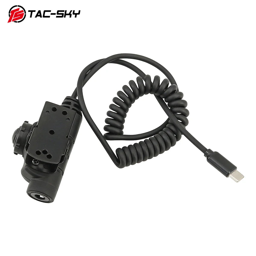 TS TAC-SKY Tactical Headset Accessory PTT Adapter U94 V2 PTT with Type-C Plug Compatible with Apple 16, 17 and Samsung phones