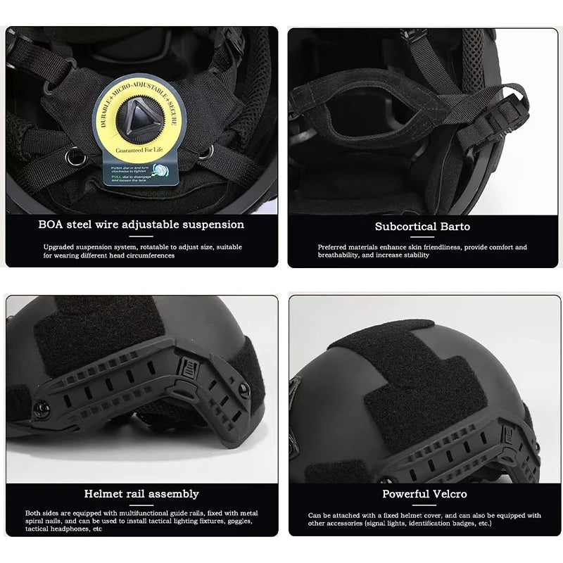 FAST Helmet ABS Lightweight with Adjustable Suspension & Dial for Cycling, Airsoft, Tactical Training
