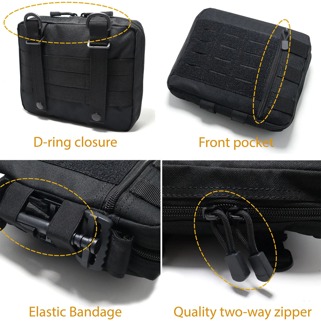 Tactical Molle Admin Pouch Multi-Purpose Laser-Cut Utility Pouch Modular EMT EDC Organizer Tool Pouch Bag