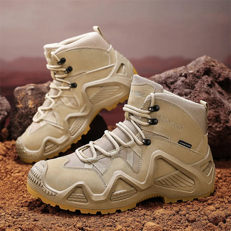 Men Autumn Outdoor Leather Boots Sports Tourism Hiking Shoes Work Shoes Tactical Desert Boots Outdoor Hunting Shoes Ankle Boots