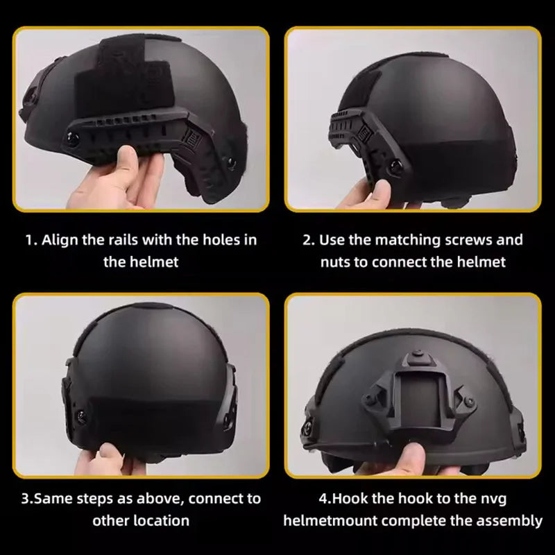 BOOIU Fast Tactical Helmet ABS Side Guide Rail ARC Nylon Mount Guide Rail Outdoor CS FAST Airsoft Helmet Accessories