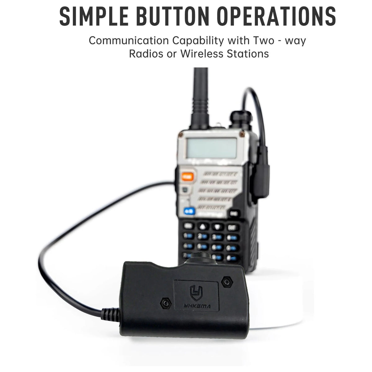 YHKEMA Tactical PTT Adapter – Button Activated Push-to-Talk Interface for Tactical Communication Headsets
