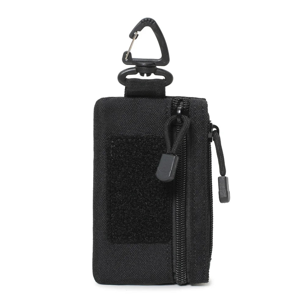 1pc Outdoor Sports Men Tactical EDC Wallet Portable Coin Pouch Key Bag Waist Bag Durable Card Bag Zipper Wallet Accessory Bag