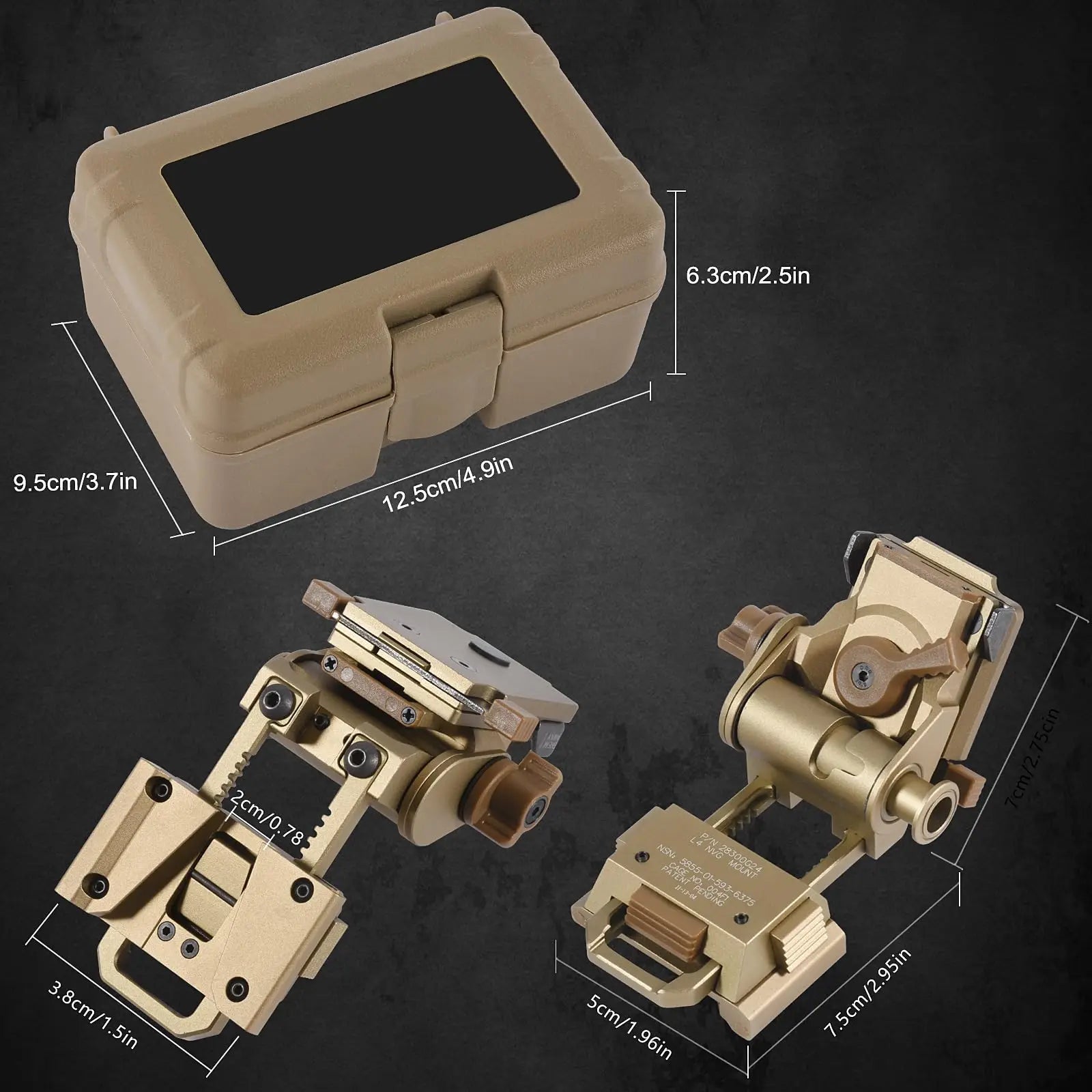 BOOIU L4G24 NVG Tactical Helmet Mount Metal Holder Bracket Helmet Accessories For PVS15/18 Goggles Night Vision Stent