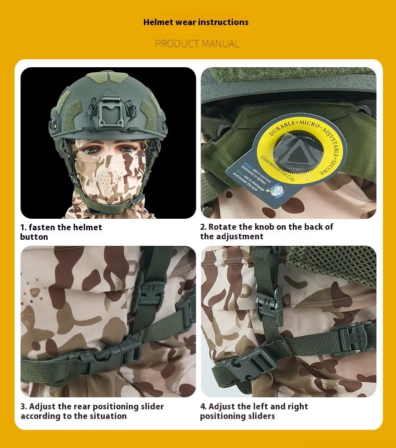 SF FAST Tactical Helmet - Aramid Fiber - High Quality - Tactical Helmet FAST Wendy - Suspended Soft Pad Tactical Helmet - Outdoo
