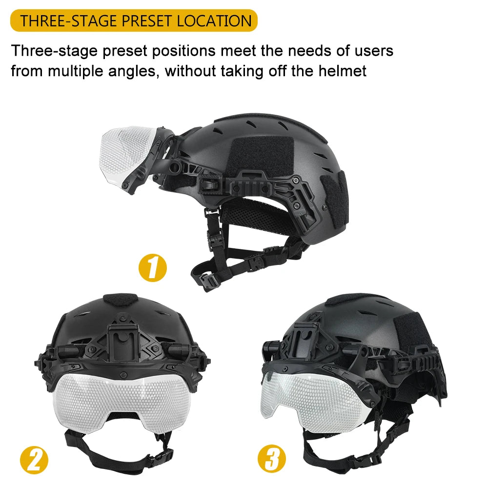 BOOIU Tactical Helmet Wendy 3.0 OP Goggles Anti fog Riot Wendy Guide Rail Multi-angle Glasses Outdoor Protective Goggles