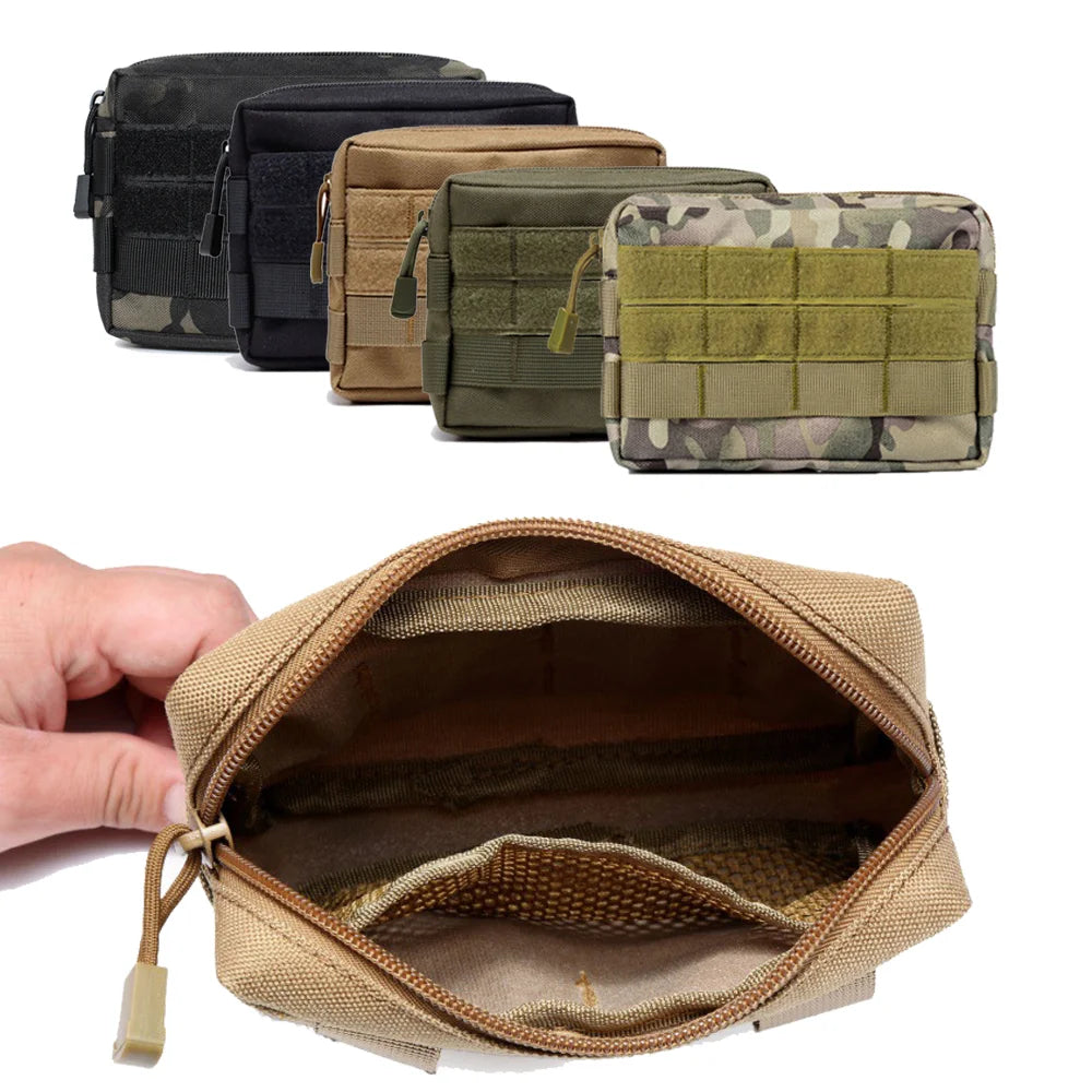 Outdoor EDC Hunting Tatical Molle Pouch Waist Pack Clutch Outdoor Coin Cell Phone Bag Nylon Portable Men Toiletry Bag