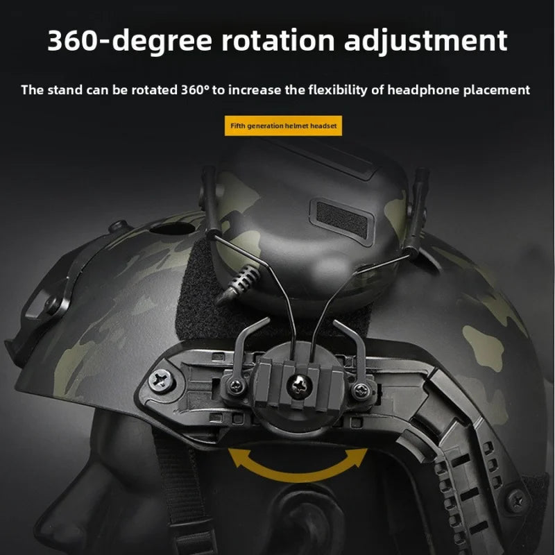 5th Gen Movement Tactical Helmet Ox Horn Bracket Communication Noise Reduction Headset Set Without Pickup