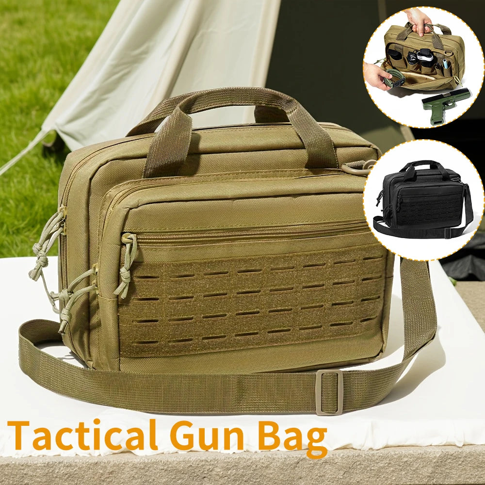 Tactical Handgun Bag 600D Oxford Gun Range Bag Concealed Pistol Storage Bag Magazine Pouch Hunting Accessories