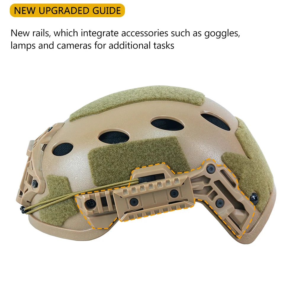 BOOIU Tactical PJ Helmet High Cut Iraqi 50-53CM Children's Helmet With Wendy Rail Outdoor Sports Hunting Protection Equipment