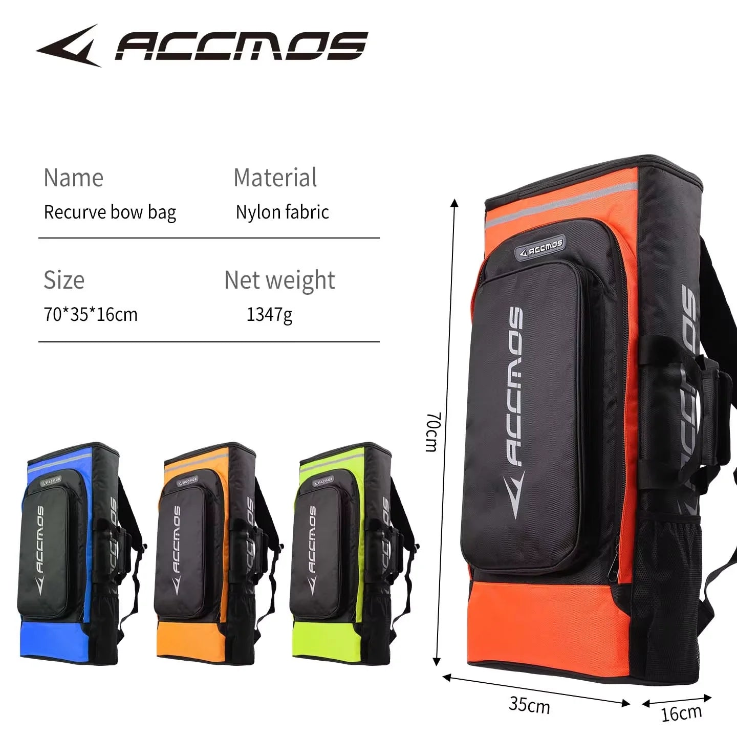 ACCMOS High-Quality Adjustable Large Bow Case with Bow Staff And Arrow Storage Bag Double Shoulder Bag Expandable High Capacity