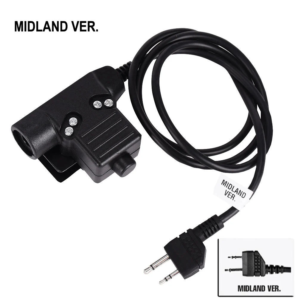 U94 PTT Tactical Headset Adapter for Baofeng KENWOOD ICOM Midland Motorola Walkie-talkie Radio Noise Reduction Headphone