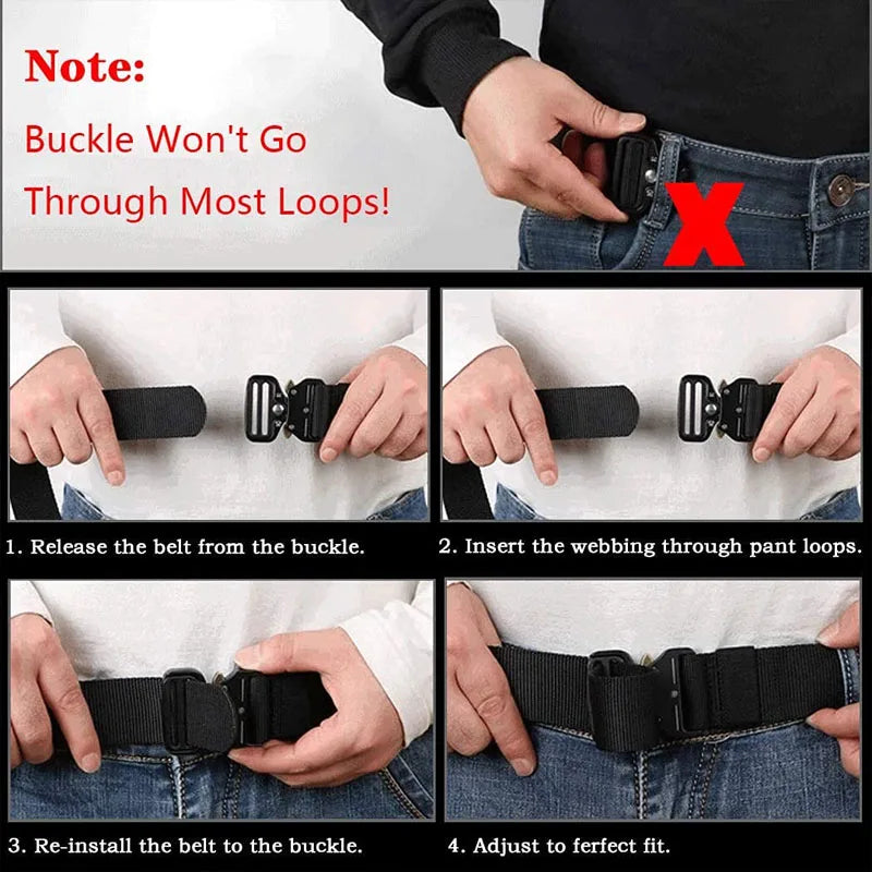 Best Men's Tactical Belt Versatile Outdoor Hunting Canvas Belt Golf Combat Survival High Quality Canvas Nylon Sport Belt for Man