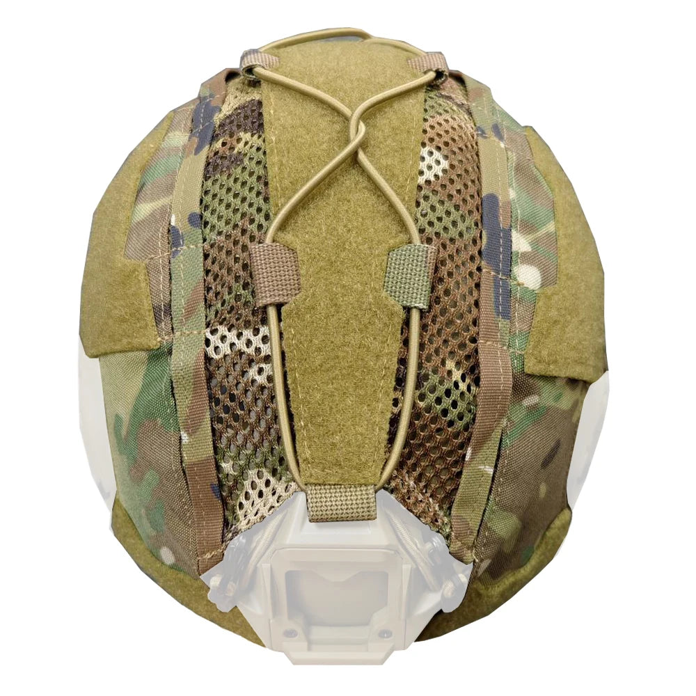 Tactical Helmet Cover 4th Gen for Militar FAST Helmet Ops-Core High-Cut Helmets Cloth with Elastic Fixed Rope Camo Style