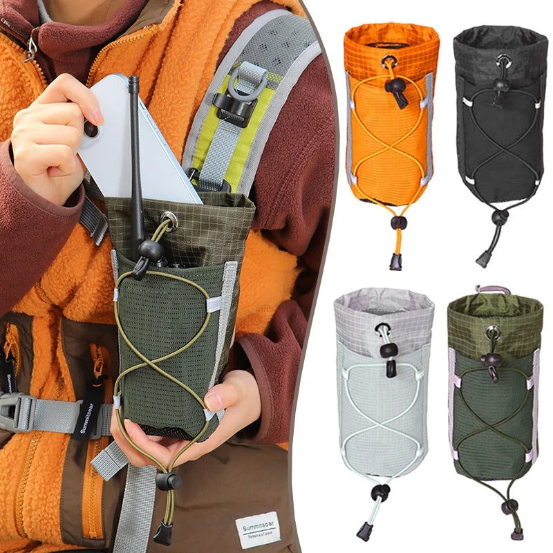 Light Weight Hiking Backpack Shoulder Strap Pouch Water Bottle Bag Camping Supplies Waterproof Backpack Strap Phone Holder