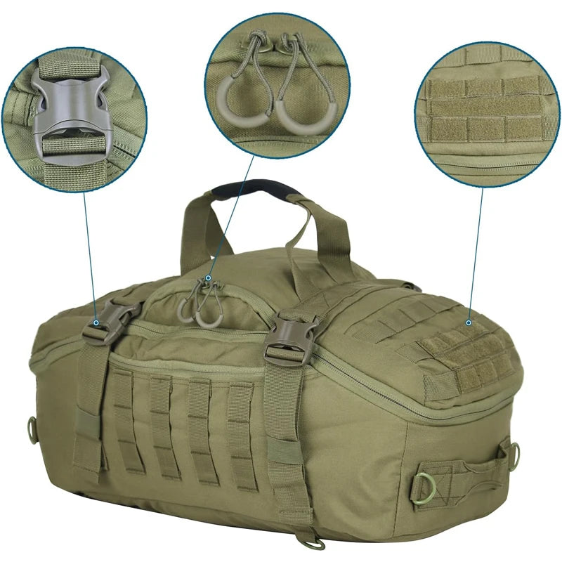 LQARMY 25L Travel Backpack Military MOLLE Duffel Bag Army Rucksacks Outdoor Waterproof Sports Backpacks Luggage Hiking Gym Bag