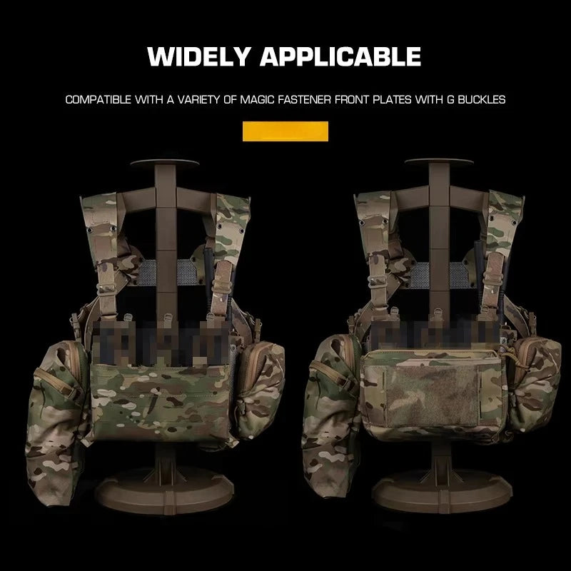 Tactical Ferro Style Extended Chest Rig Wide V2 2nd Gen Lightweight Chesty Rig Outdoor Front Flaps Plate Carrier Hunting Gear